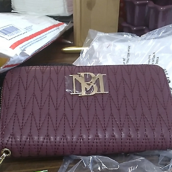 Handbags - Deep Burgundy Quilted Wallet